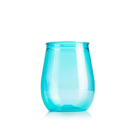 Table utensil. Glass bali model  350ML/9.8 x 8 cm. (BPA FREE, PET) Light blue